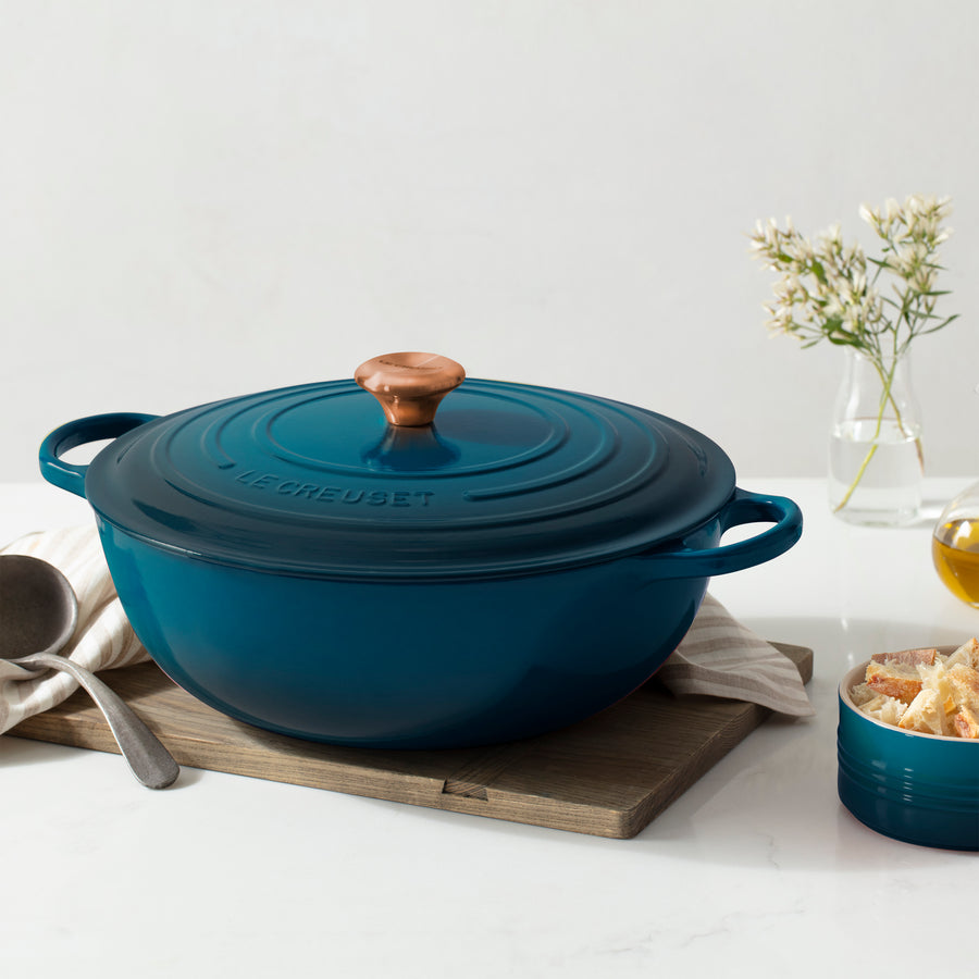 Le Creuset Chef's Oven with Copper Knob - 7.5-qt Deep Teal – Cutlery and  More