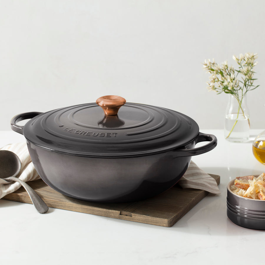 Le Creuset - Durable, versatile and on sale now: Our stainless steel  collection is well-suited for both stovetop and oven use. Swap in a  Signature Copper knob if you'd like to customize