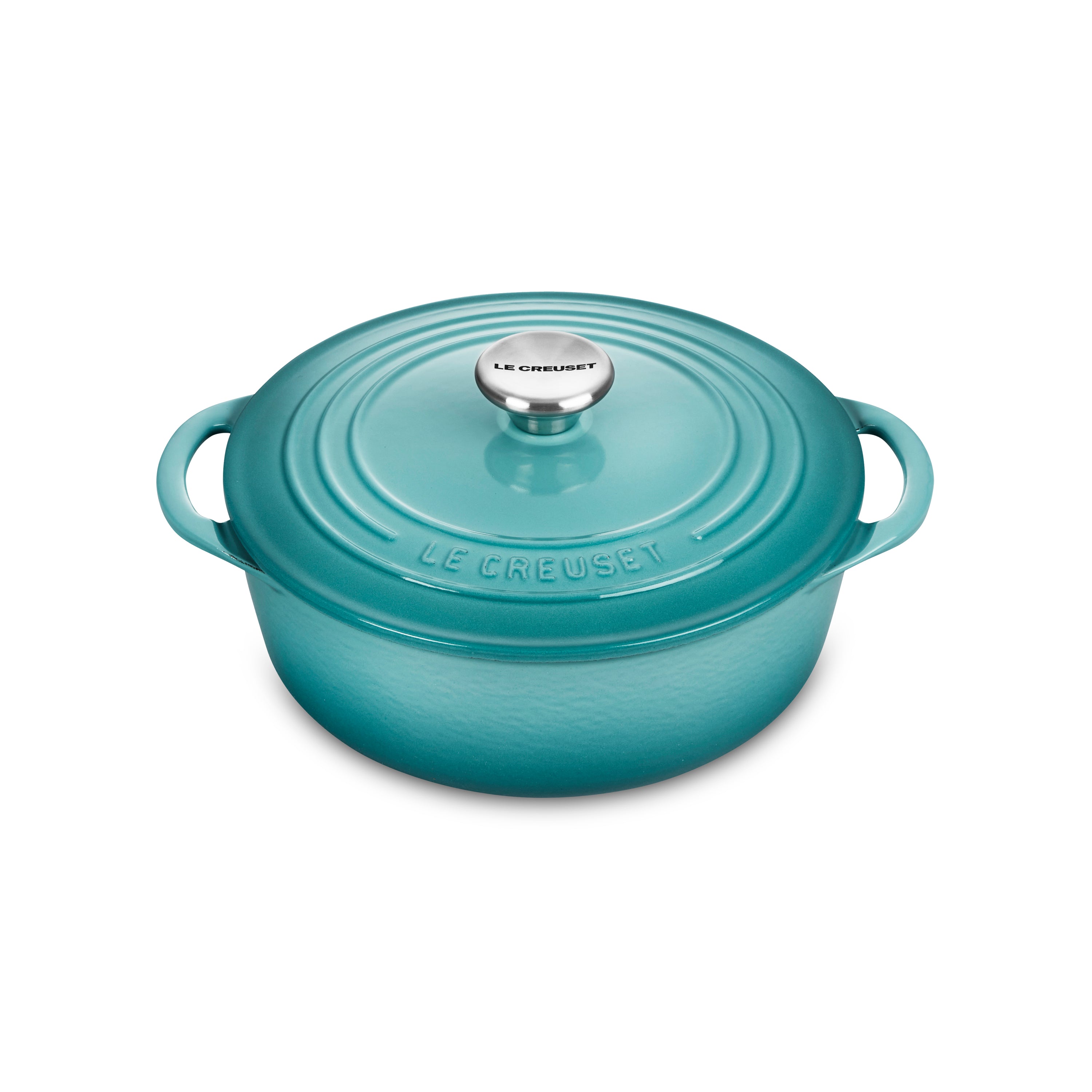 Le Creuset Cast Iron Shallow Round Dutch Oven 2.75qt Caribbean