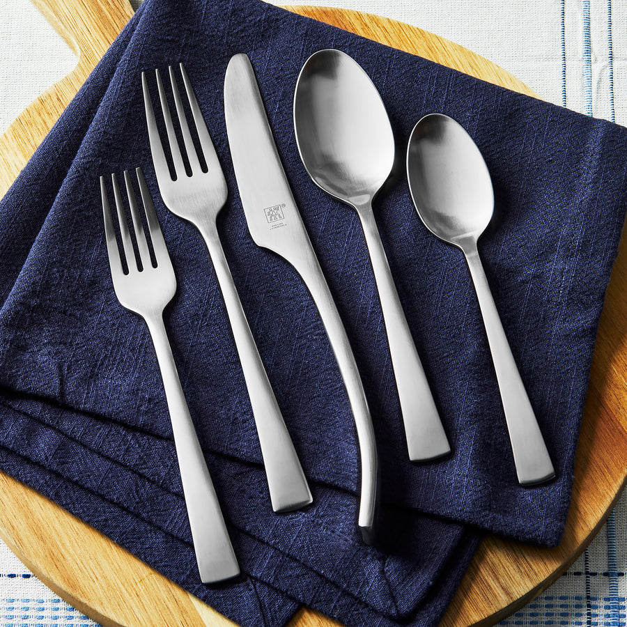 Zwilling JA Henckels 22769-345 Bellasera Satin 45-Piece Stainless Steel Flatware Set, Silver
