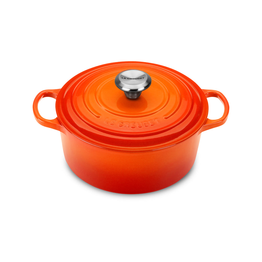 Le Creuset Flame Orange 4.5 Quart Enameled Cast Iron Round Dutch Oven -   Finland