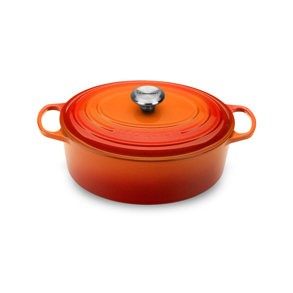 Le Creuset Enameled Cast Iron Signature 5 Quart Oval Dutch Oven in Flame —  Las Cosas Kitchen Shoppe