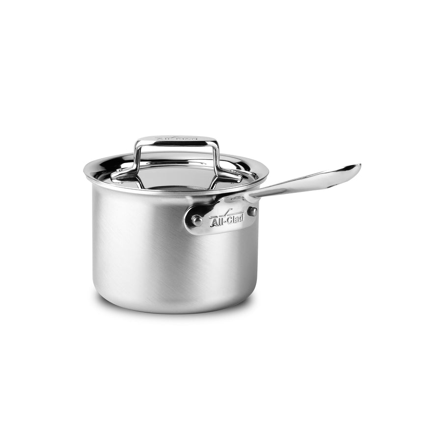 All-Clad D5 Brushed Stainless-Steel 4 qt and 2 qt Sauce Pan Set with Lid