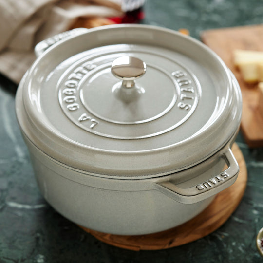 Staub 7-quart White Truffle Round Dutch Oven