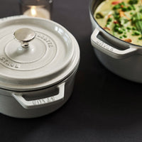 Staub Dutch Oven - 7-qt Cast Iron Cocotte - White Truffle