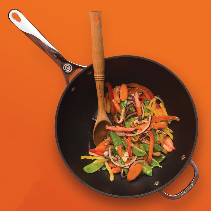 Le Creuset Toughened Nonstick Pro Stir Fry Pan with Helper Handled · 12 Inch  · Black