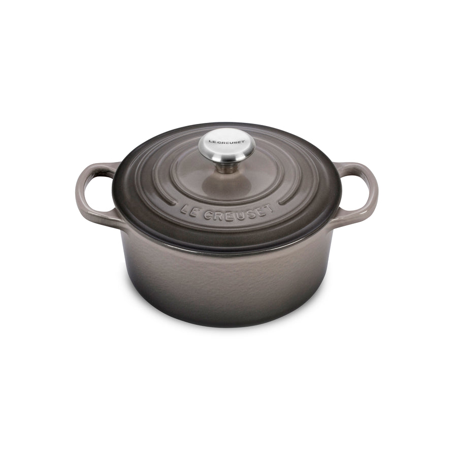 OUR TABLE 2 qt. Enameled Cast Iron Dutch Oven With Lid In Grey