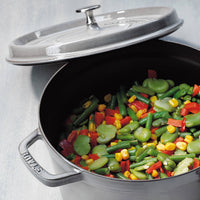 Staub Dutch Oven - 13.25-qt Round Cast Iron Cocotte - Graphite