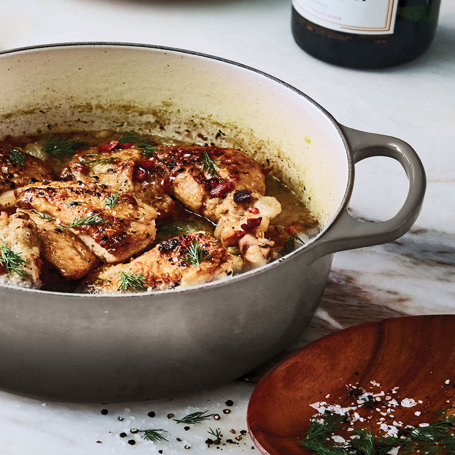 Le Creuset Forno Olandese Ovale In Ghisa Smaltata 15,5 Qt – Colore Oyster