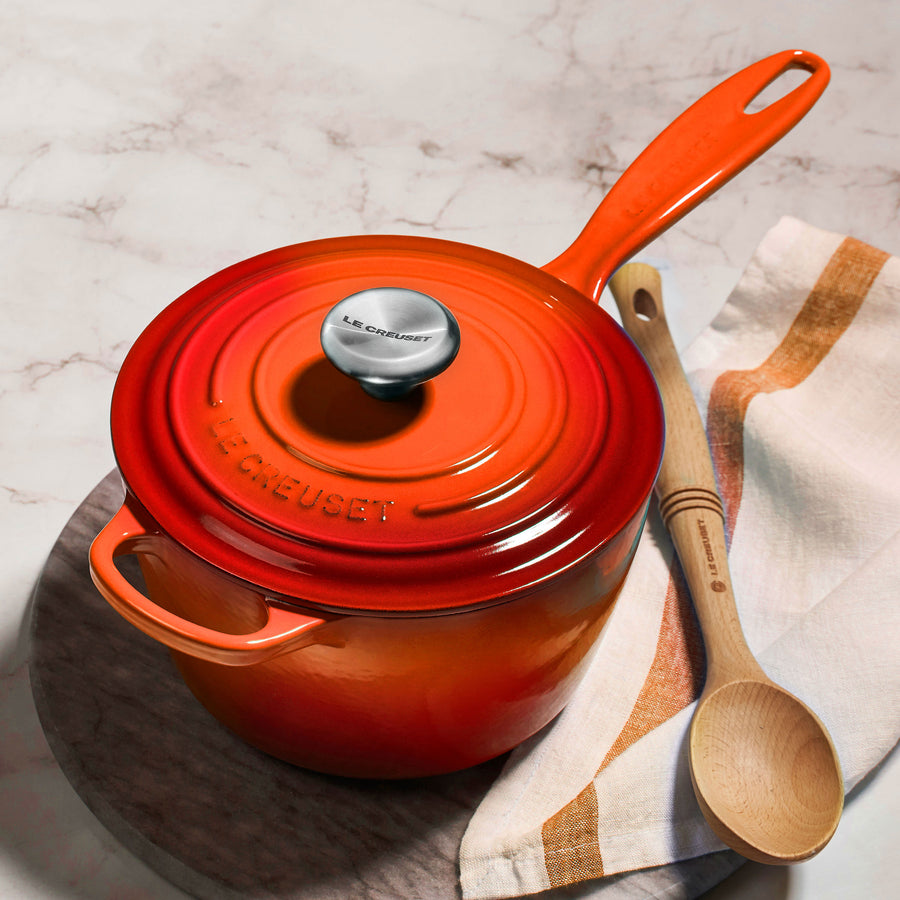  Le Creuset Enameled Cast Iron Signature Saucepan, 2.25 qt.,  Flame: Home & Kitchen