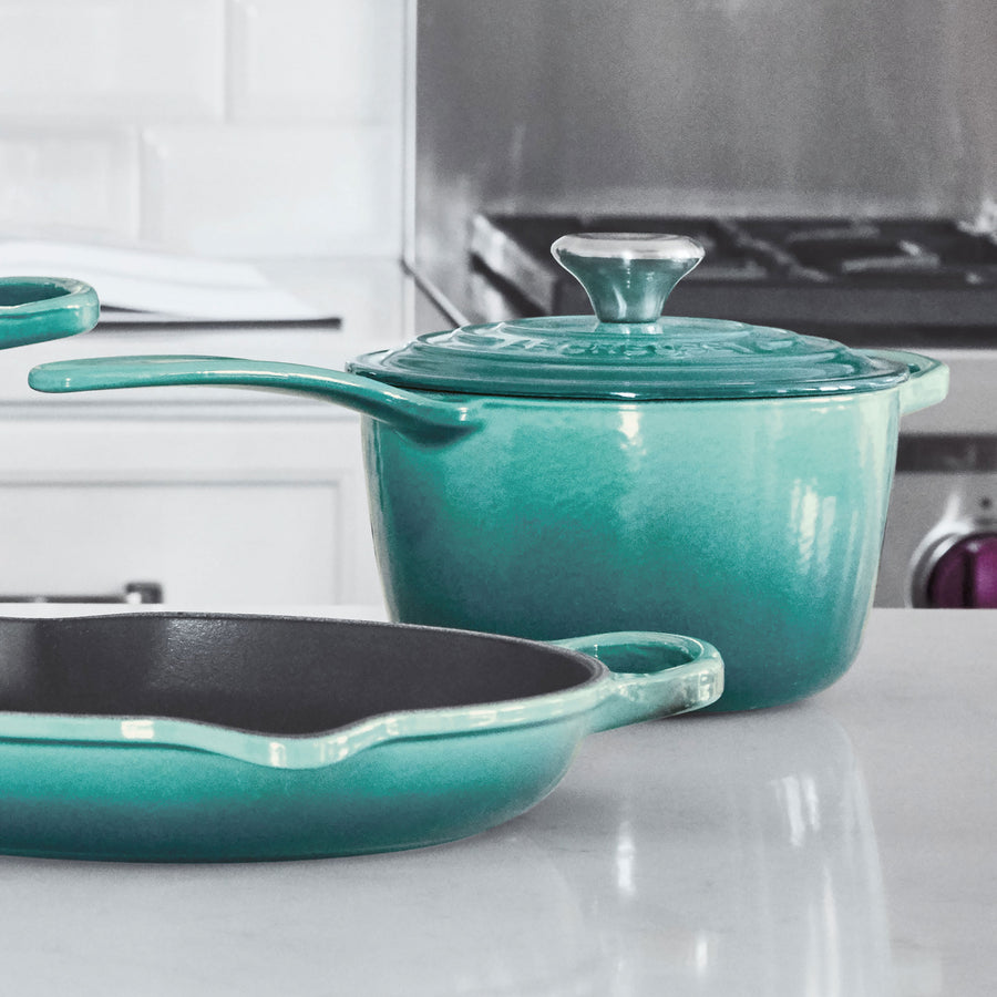 Le Creuset 5-Piece Signature Cookware Set with Stainless Steel Knobs |  Caribbean Blue