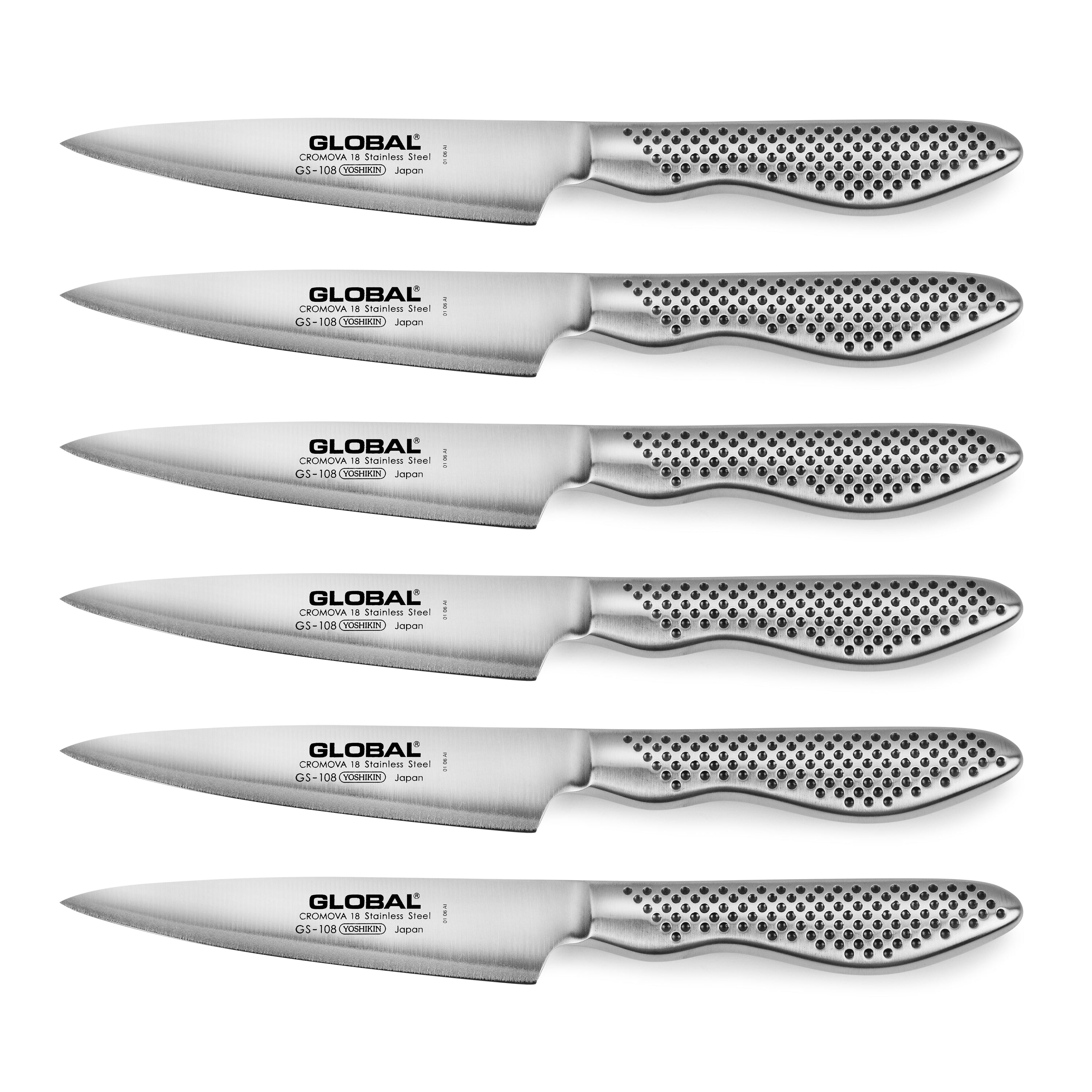 Global Steak Knife Set 6 Piece Cutlery and More