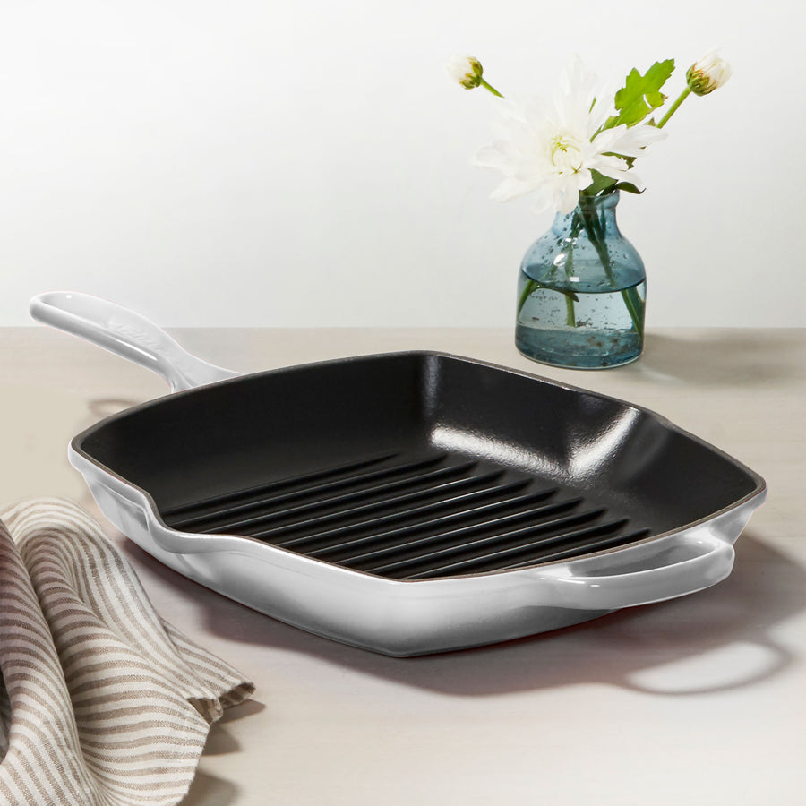 Le Creuset 9.5 Cast Iron Square Grill Pan - Oyster