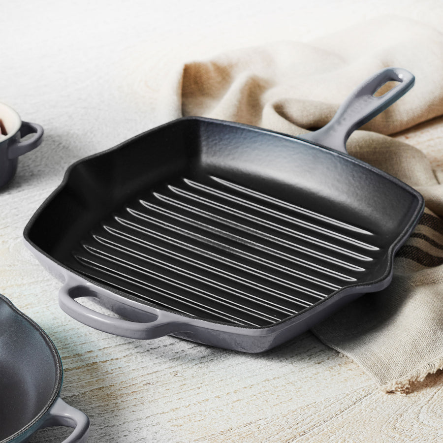 Le Creuset Signature Cast Iron 10.25 Square Skillet Grill - Oyster