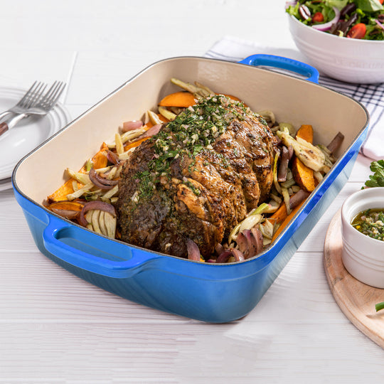 Le Creuset Signature Cast Iron Marseille Roasting Pan, 12.75x9.75"