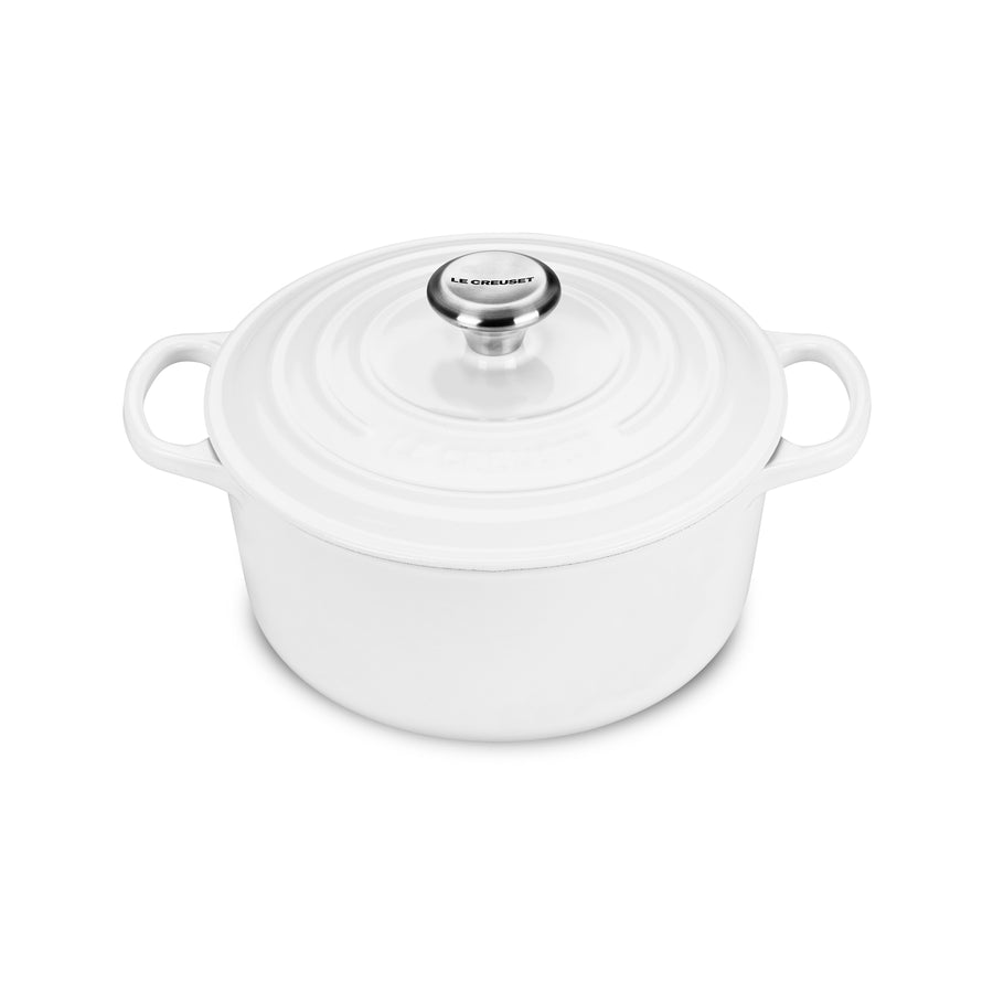 World Cuisine Paderno - White Oval Dutch Oven with Lid
