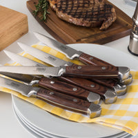 Viking Professional Steak Knives, Set of 6, Black/Copper