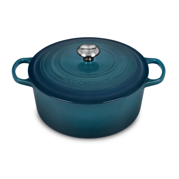 Le Creuset Enameled Cast Iron Signature Round Dutch Oven, 7.25 qt., Deep  Teal