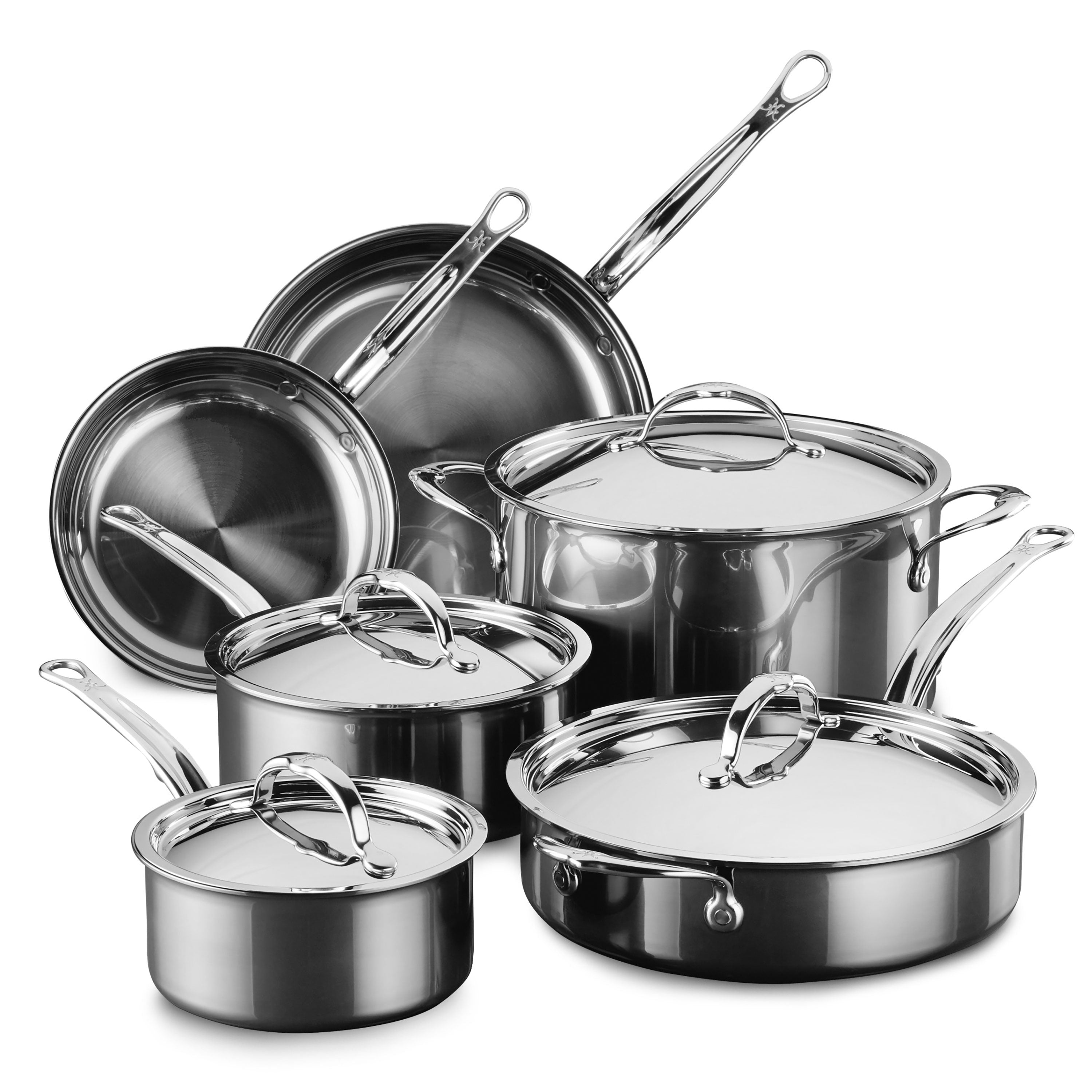 Hestan NanoBond Cookware Set - 10 Piece Titanium Stainless Steel ...