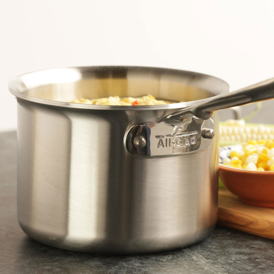 All-Clad d5 1.5 qt Brushed Stainless Steel Saucepan with Lid +