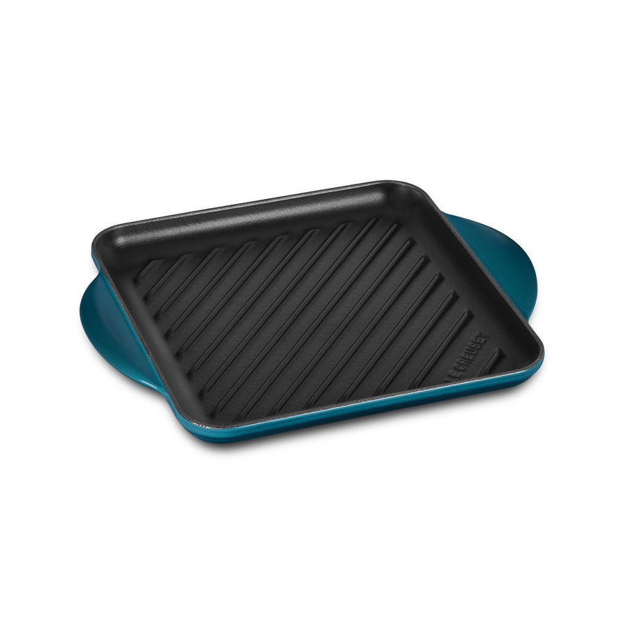 Le Creuset Cast Iron 9.5" Deep Teal Square Grill Pan