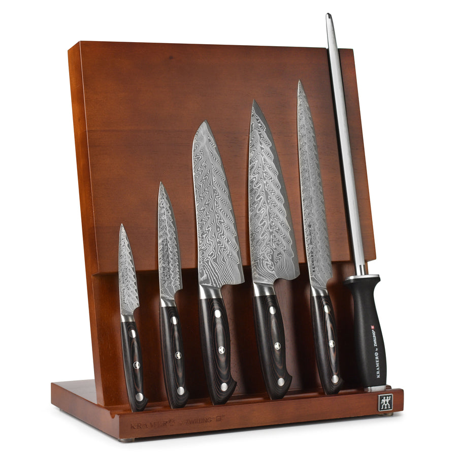 Kramer Stainless Damascus 7 Piece Magnetic Easel Knife Block Set