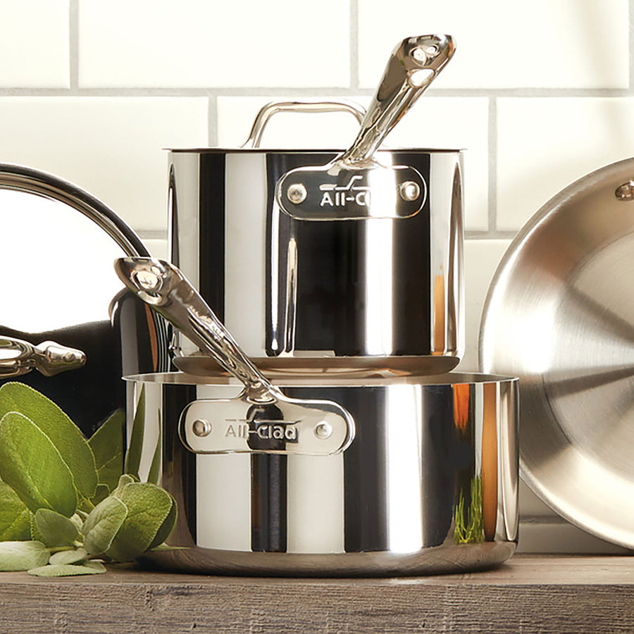 All-Clad d3 Stainless 4-quart Saucepan with Helper Handle