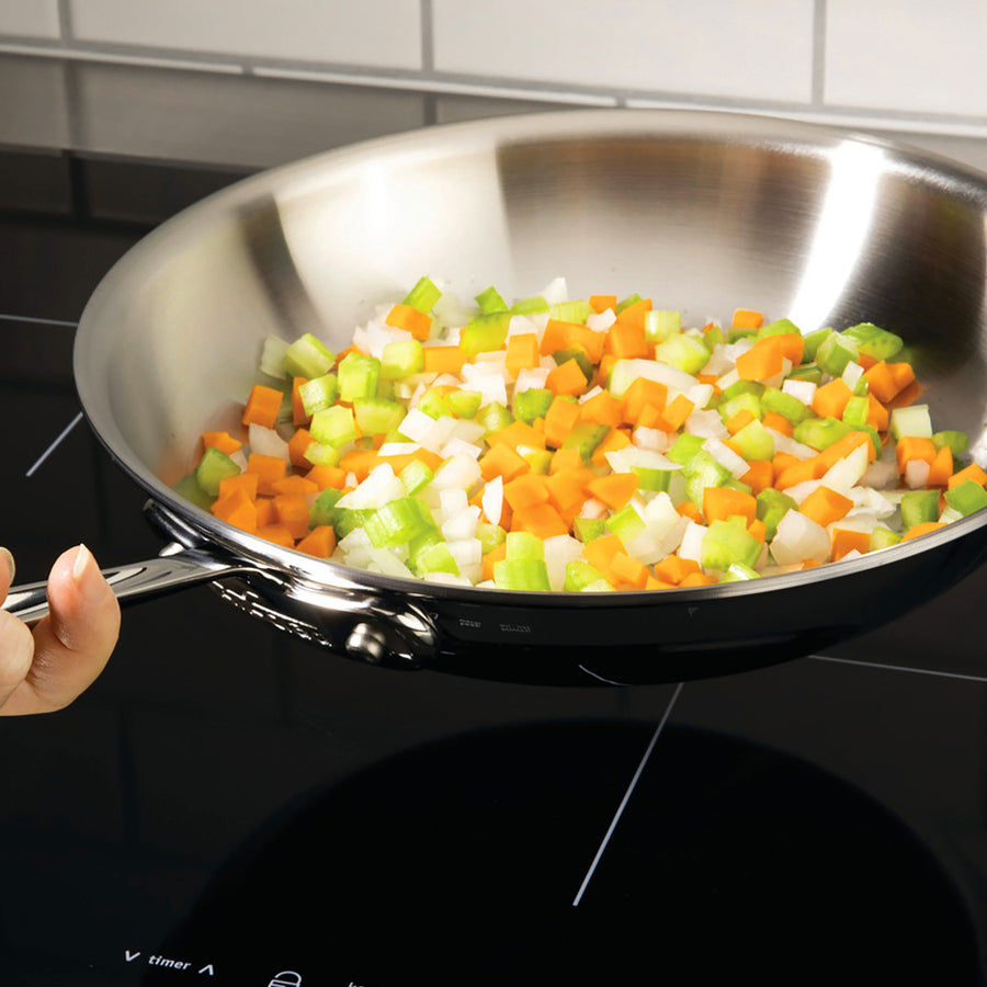 All-Clad d3 Stainless 10 Fry Pan with Lid + Reviews