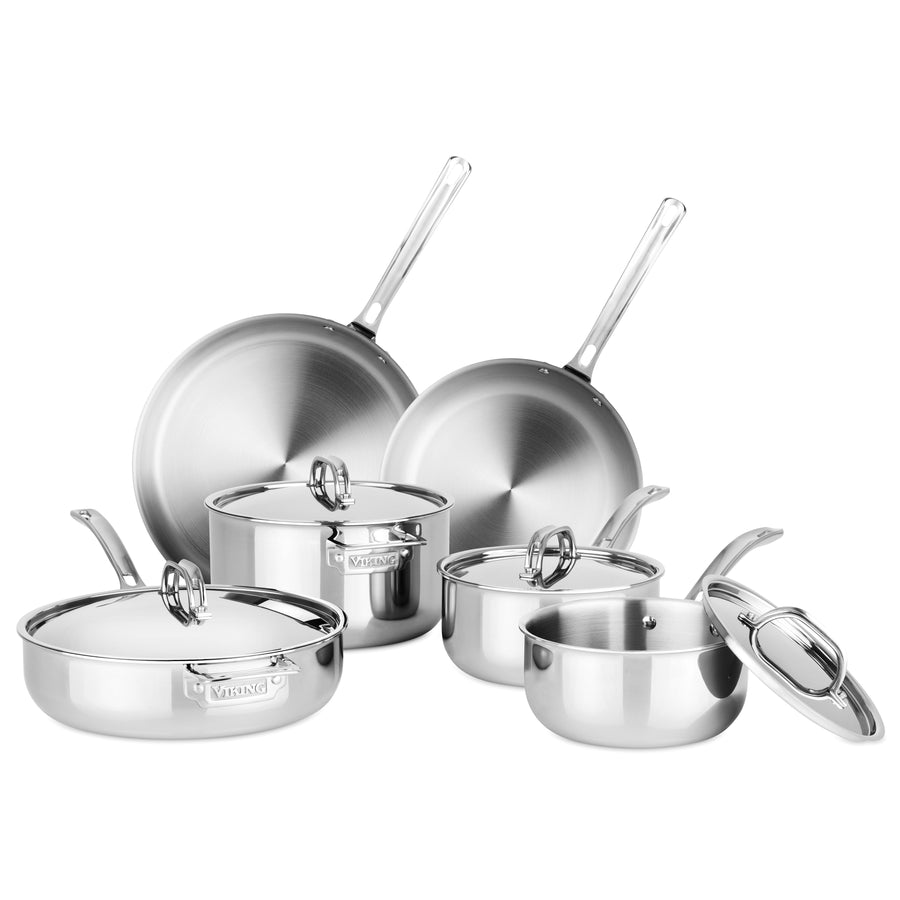 Viking 7-Ply Titanium 10-Piece Cookware Set with Metal Lids – Viking  Culinary Products