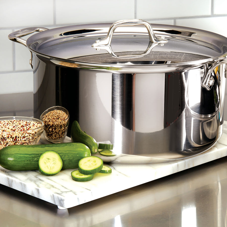 All-clad D3 Stainless 3-ply Bonded 6-qt Stockpot with Lid & 14in Ladle