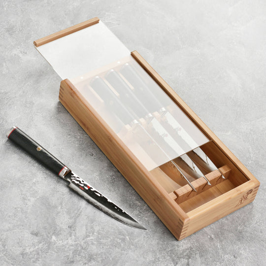 Miyabi Mizu SG2 4 Piece Steak Knife Set with Bamboo Case