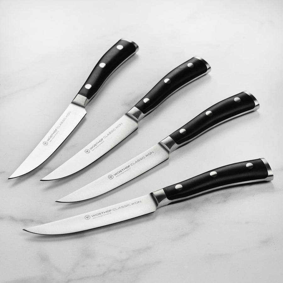 Wusthof Classic Ikon Steak Knives - 4 Piece Set with Case – Cutlery and More