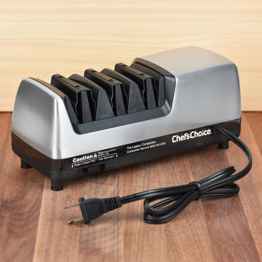The 15XV professional 3-stage electric knife sharpener is the