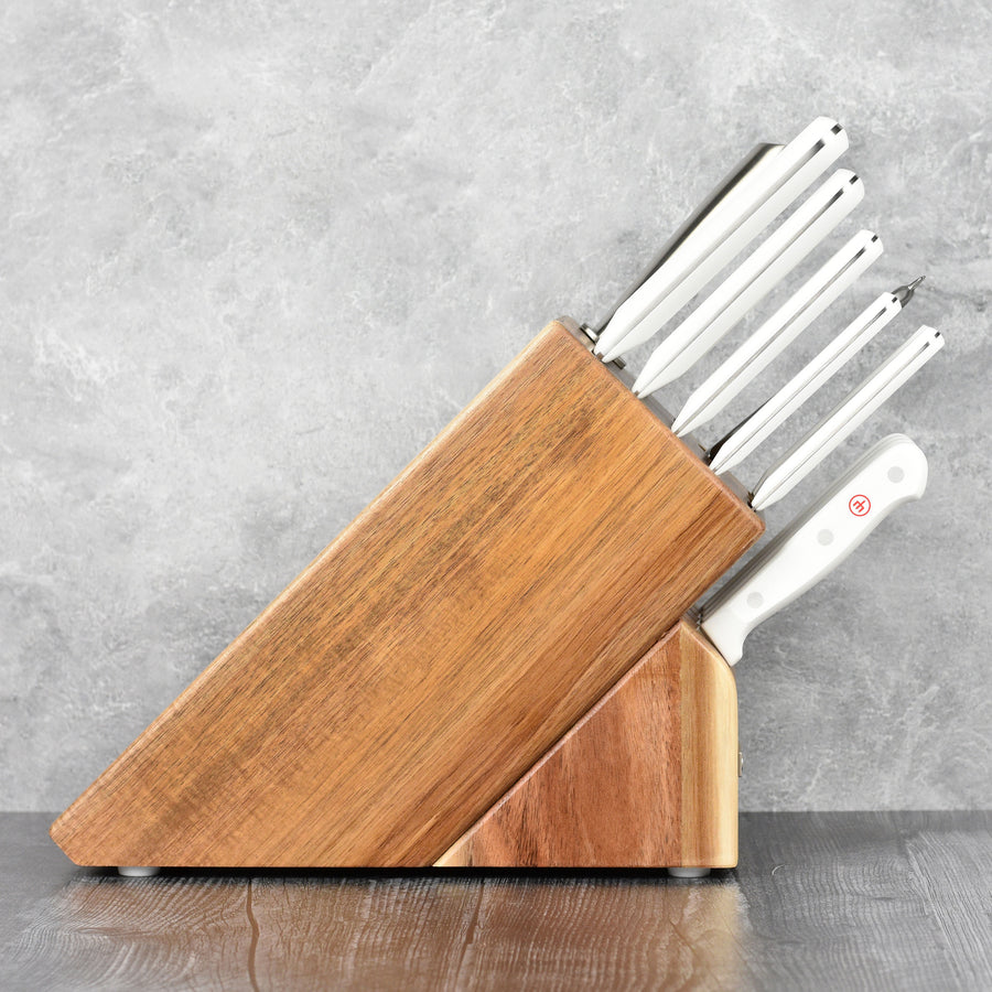 Wusthof Gourmet 16 Piece Acacia Knife Block Set with White Handles