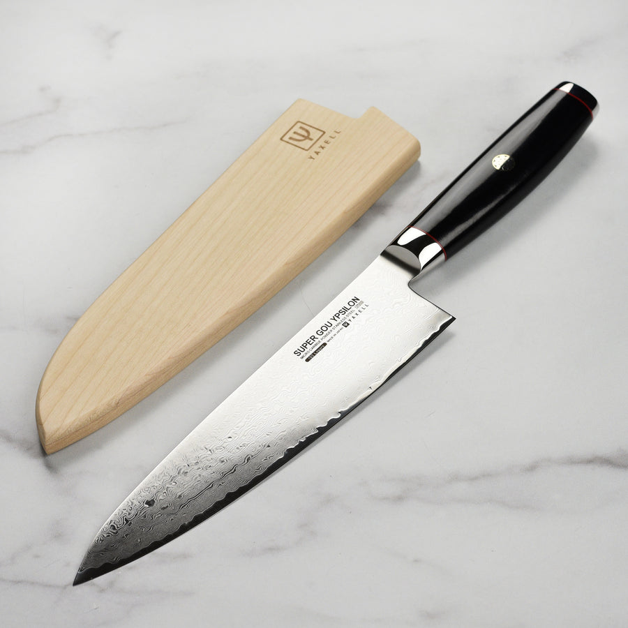 Yaxell Ypsilon 8" Chef's Knife with Magnetic Wooden Sheath