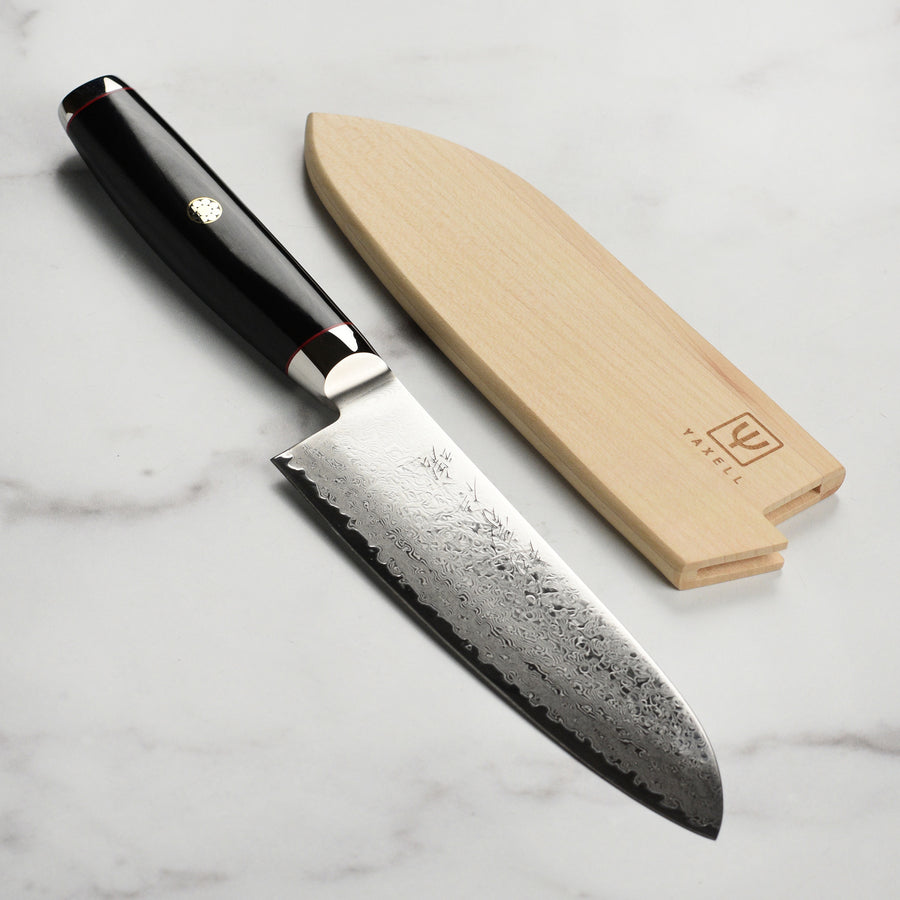 Yaxell Ypsilon SG2 6.5" Santoku Knife with Magnetic Wooden Sheath