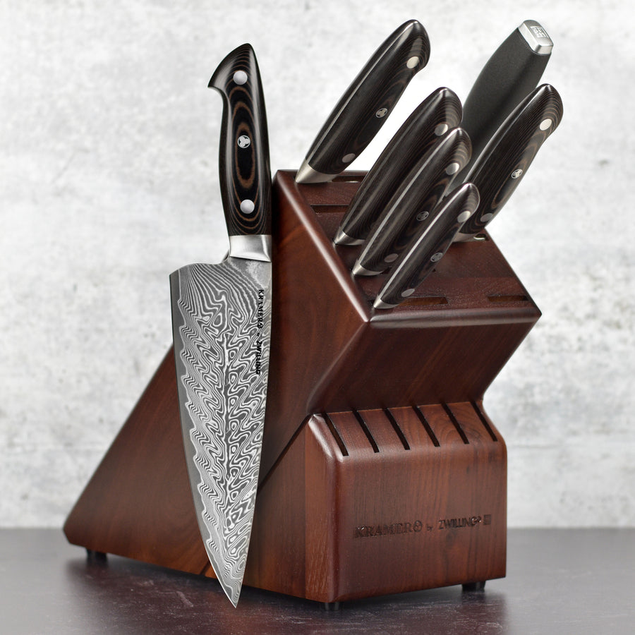 Art and Cook Stainless Steel 5 Piece Knife Set with 1 Magnetic Block: 8  Chef's Knife, 8 Slicer Knife, 8 Bread Knife, 5 Utility Knife, 3.5  Paring