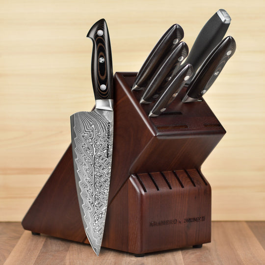 Kramer Stainless Damascus 7 Piece Knife Block Set