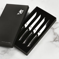 Shun Shima Steak Knives - Black Pakkawood - 4 Piece Set – Cutlery and More