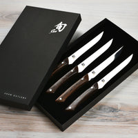 shima　4/4 Shun Shima Steak Knife Set - Natural Tagayasan - 4 Piece