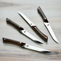 shima　4/4 Shun Shima Steak Knife Set - Natural Tagayasan - 4 Piece