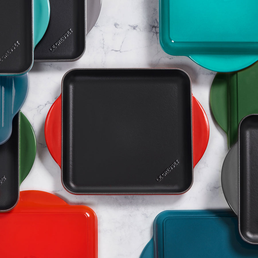Le Creuset Cast Iron 9.5" Artichaut Square Griddle Pan