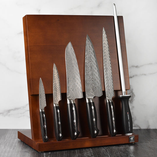 Kramer Stainless Damascus 7 Piece Magnetic Easel Knife Block Set