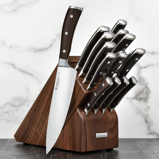 Wusthof Ikon Blackwood 16 Piece Walnut Knife Block Set