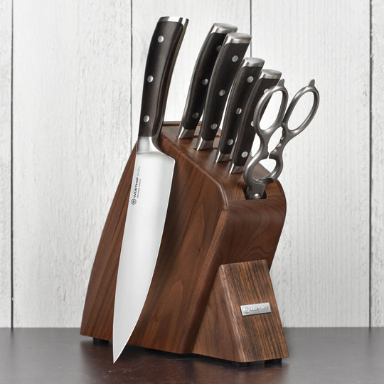 Wusthof Ikon Blackwood 7 Piece Walnut Slim Knife Block Set