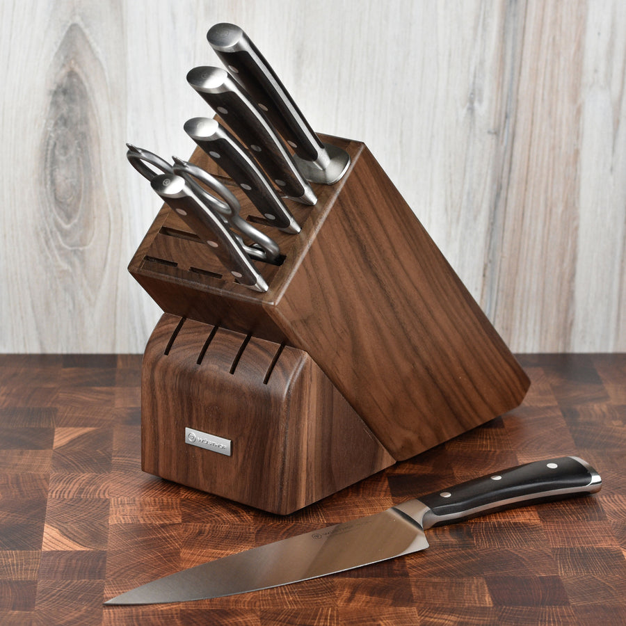 7-Piece Knife Set w/ Wooden Stand Black Rose Gold Collection 