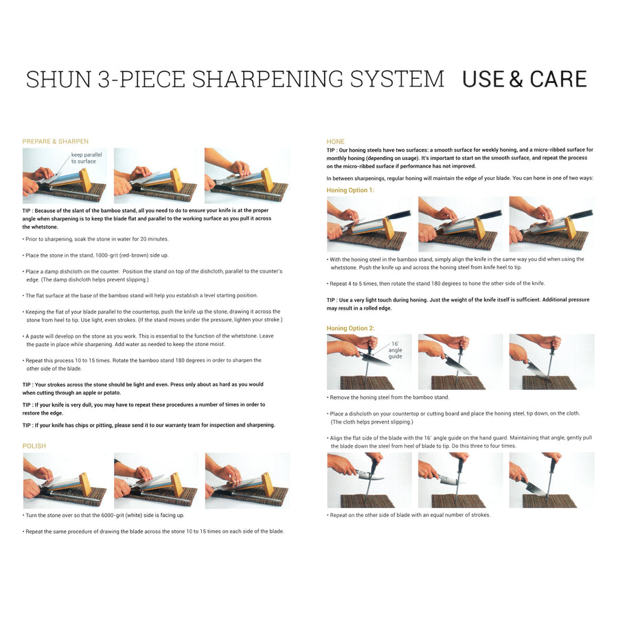 Shun 3 Piece Whetstone Sharpening System