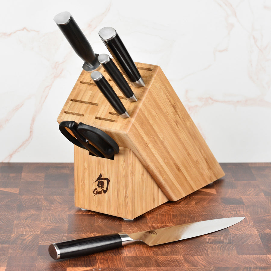 Cutlery and More - Our exclusive Shun Classic 6pc Slim Knife Block Set - on  sale for $329.95 (was $399.95)!  slim-knife-block-set-p135683
