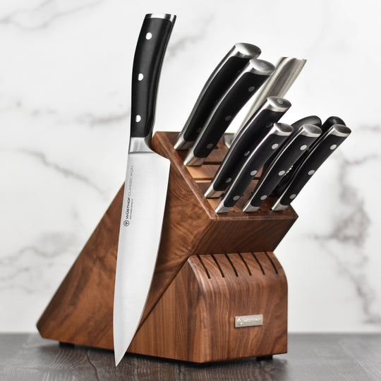 Wusthof Classic Ikon 10 Piece Walnut Knife Block Set