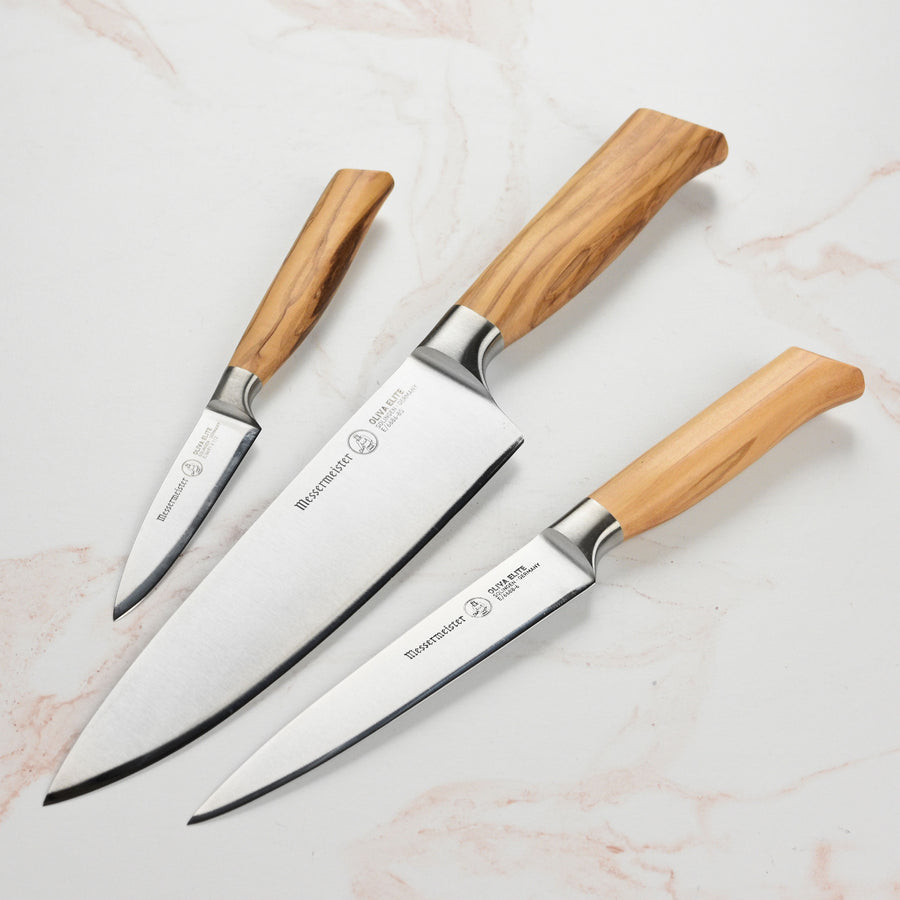 Forged Olive 3-piece kitchen knives set